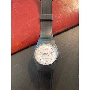 Women's 33mm Q&Q by Citizen Watch, Black Poly Case and Band, Musical Notes Face